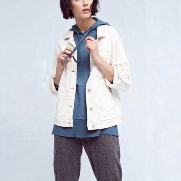 Anthropologie Left of Center Tunic Sweatshirt Blue - Picture 2 of 5